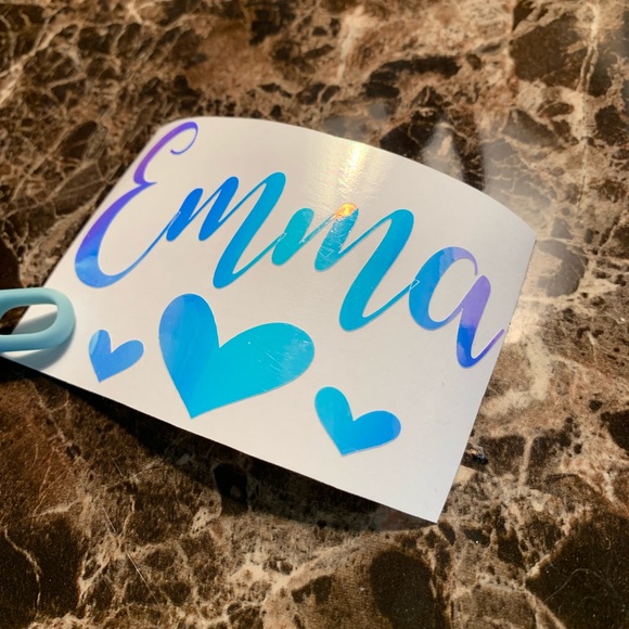 Hologram Name w/ Hearts decal yeti / MacBook pad! - Picture 7 of 8
